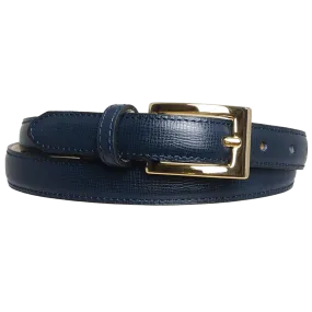 20 mm Saffiano Leather Belt Blue