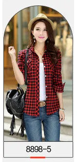 2016 Velvet Thick Warm Women's Plaid Shirt Female Long Sleeve Tops Plus Size Winter Check Blouse Blouses & Shirts Chemise Femme