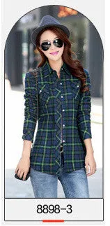 2016 Velvet Thick Warm Women's Plaid Shirt Female Long Sleeve Tops Plus Size Winter Check Blouse Blouses & Shirts Chemise Femme