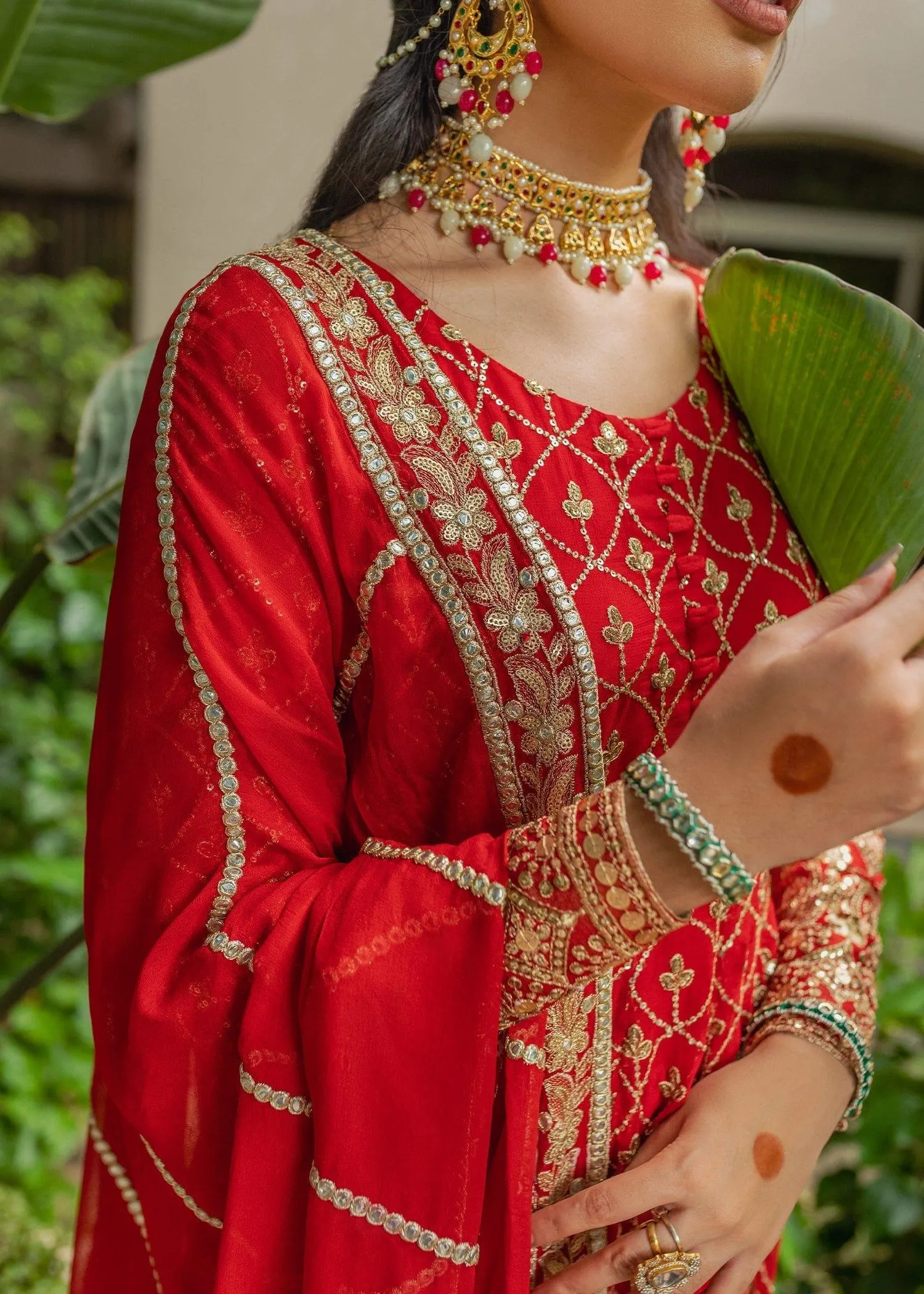 Allure by Ih - AMAL - Chiffon - Red - 4 Piece