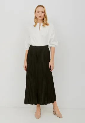 Basic Pleated Culottes Maxi (Black)