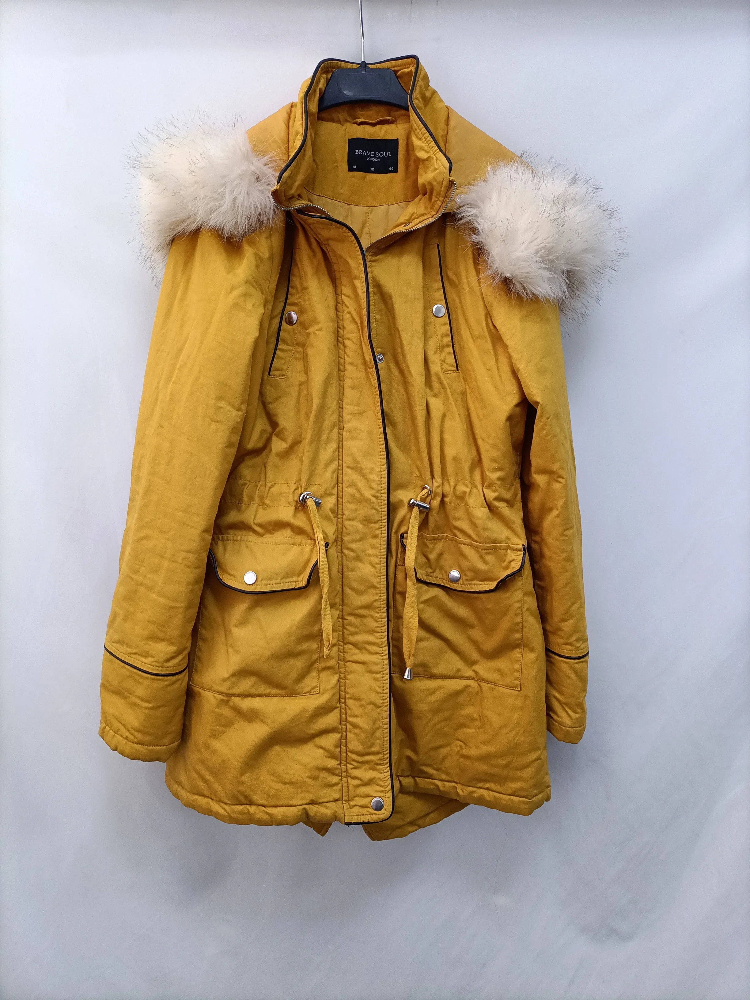 BRAVE SOUL. Parka amarilla pelo T.m