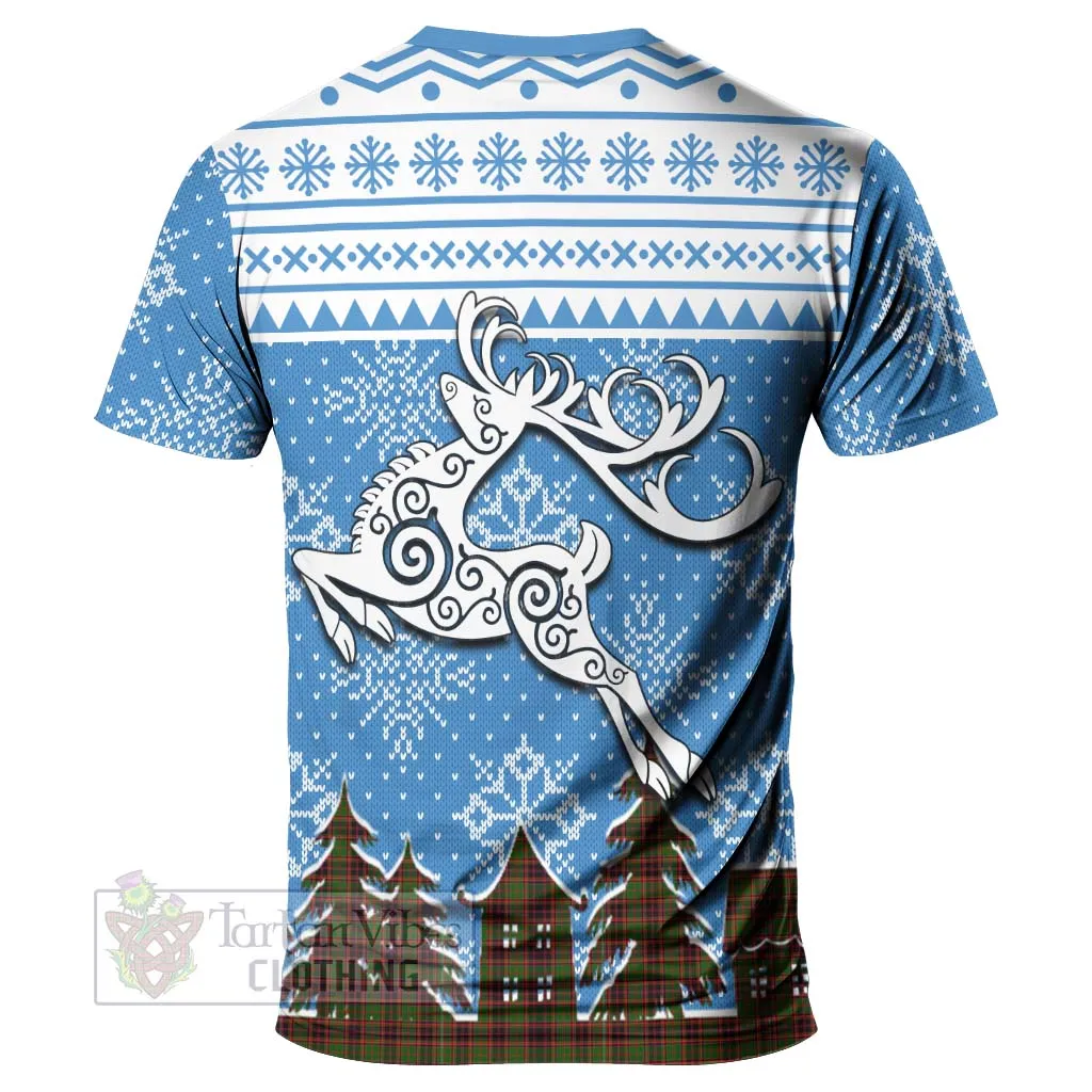Buchan Clan Christmas T-Shirt Celtic Reindeer Style