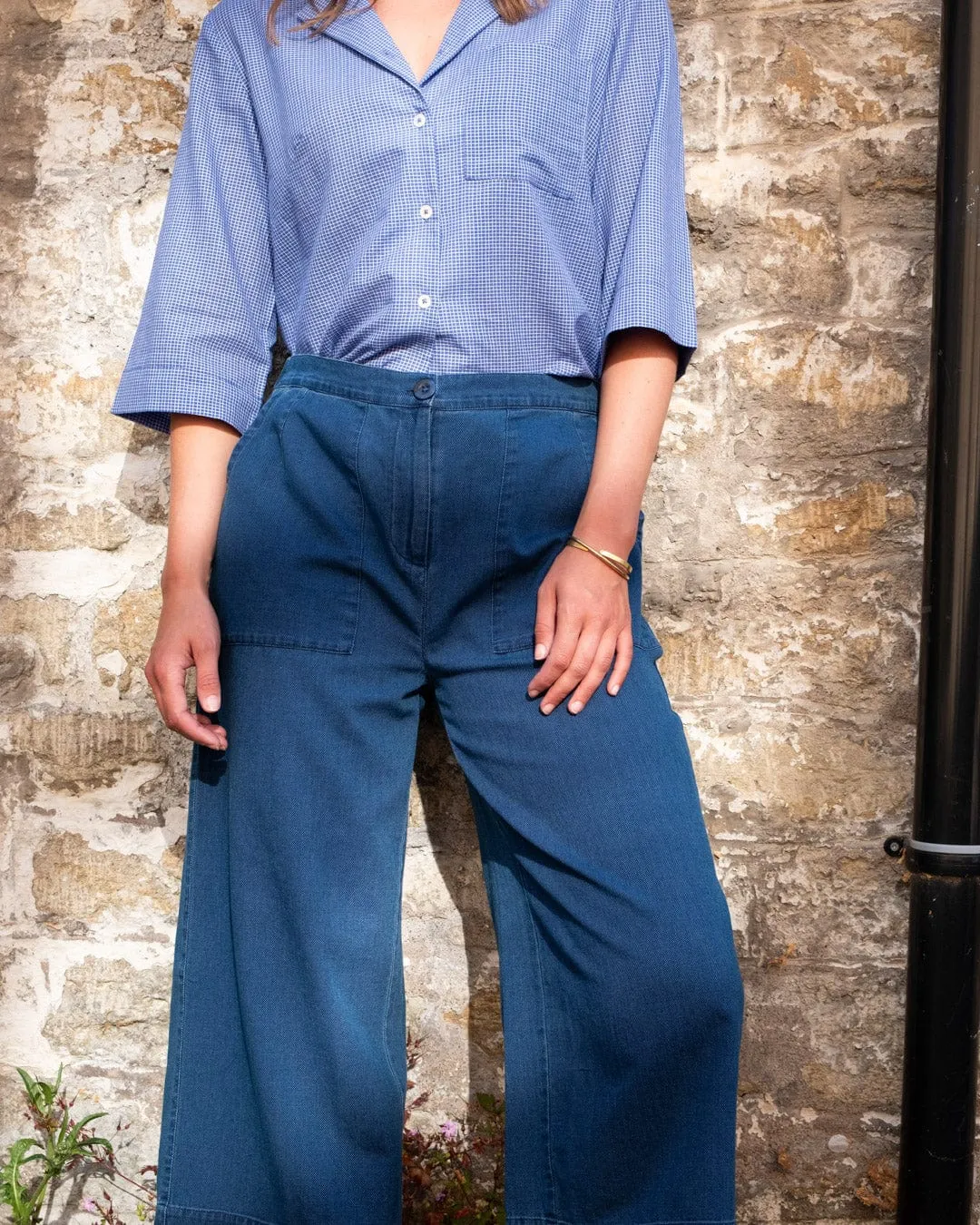 Carrie Women's Cotton Culottes | Textured Denim