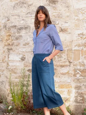 Carrie Women's Cotton Culottes | Textured Denim