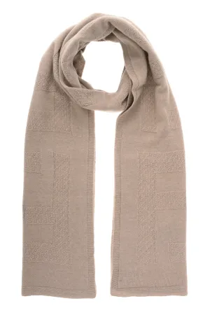 FENDI ZUCCA FF Beige Wool Woman Scarf