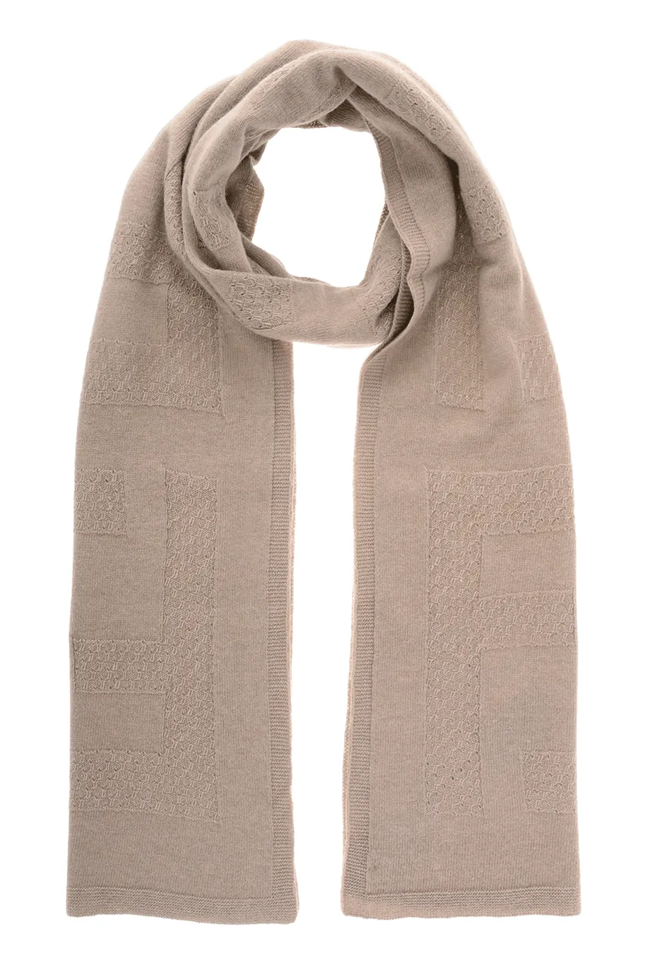 FENDI ZUCCA FF Beige Wool Woman Scarf