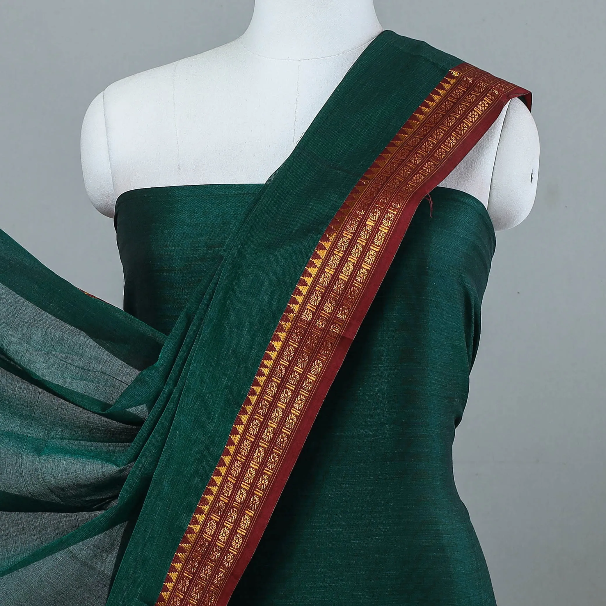 Green - 3pc Dharwad Cotton Suit Material Set 05