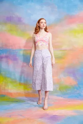 Lavanya Coodly Women's Hayley Lavender Cotton Culotte Pants