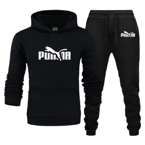 Men's Track Field Sportswear Fleece Thickened Hooded Boutique Clothing Casual Hoodies Suit Jacket   Pants Warm Winter Sweatshirt