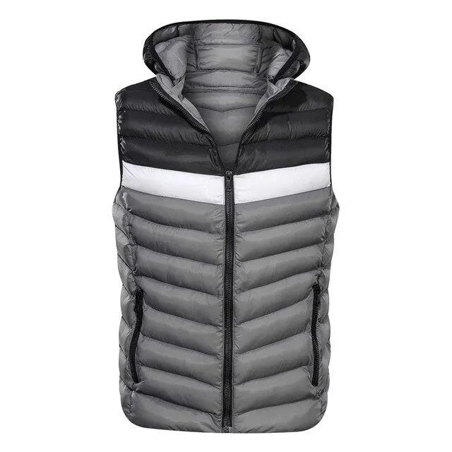 New Spring Autumn Sleeveless Jacket for Men Fashion Warm Cotton Padded Hooded Parkas Male Winter Vest Mens Work Vests Waistcoat