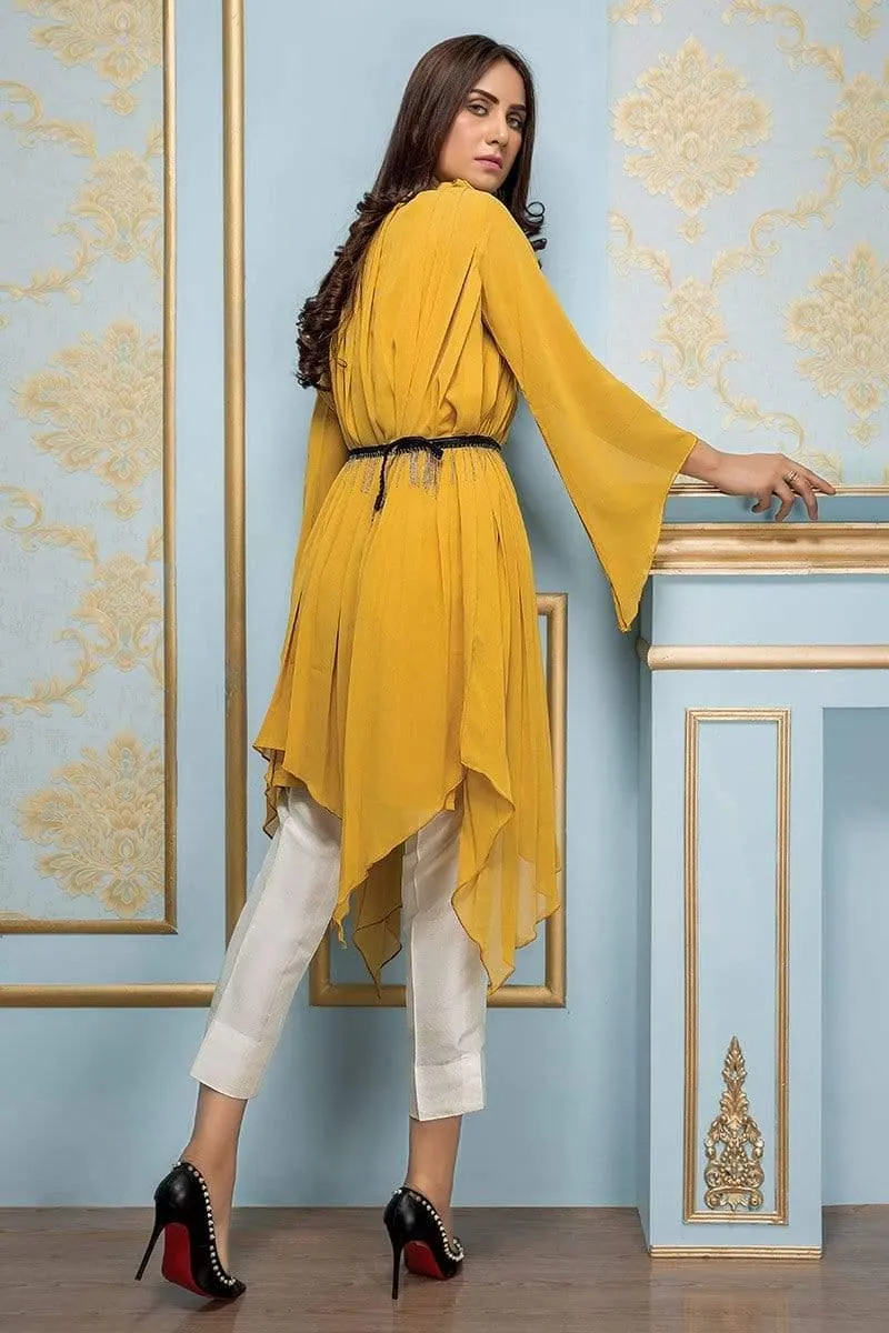 Sadia Aamir - Mustard Sun Dune - SA-LP11 - Georgette - 1 Piece